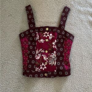 Cropped button-up corset